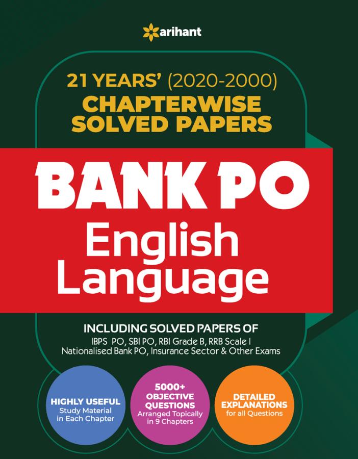 Arihant Bank PO Solved Papers English Language Latest Edition