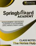 Spring Board Management, Sociology, Auditing and Accounting (प्रबंधन, समाजशास्त्र, लेखांकन, अंकेक्षण) Springbard Academy For RAS Exam (Class Notes The Notes Hub) Latest Edition