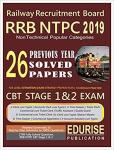 Edurise RRB NTPC 26 Previous Solved Papers CBT Stage 1 and 2 Latest Edition Free shipping