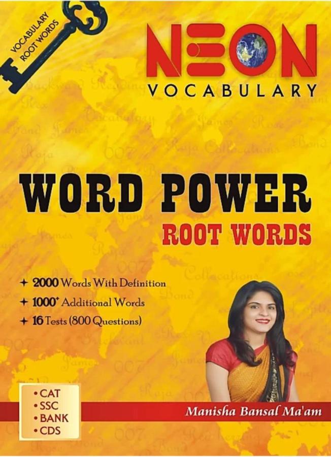 Neon Word Power Root Words By Manisha Bansal Maam For SSC, CAT, CDS And Bank Exam Latest Edition