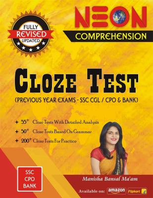 Neon Cloze Test By Manisha Bansal For CAT,SSC,BANK,CDS Exam Latest Edition