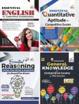 Disha 04 Book Combo Set Essential Quantitative Aptitude, Reasoning, English And General Knowledge For Competitive Exams Latest Edition (Free Shipping)