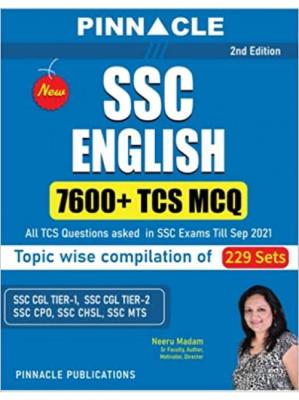 Pinnacle SSC English 7600 TCS MCQ By Neeru Madam Latest Edition