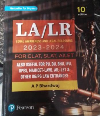 Pearson Legal Awareness And Legal Reasoning (LA/LR) 2023-24 By A.P Bhardwaj For All Law Entrance Exam Latest Edition (Free Shipping)