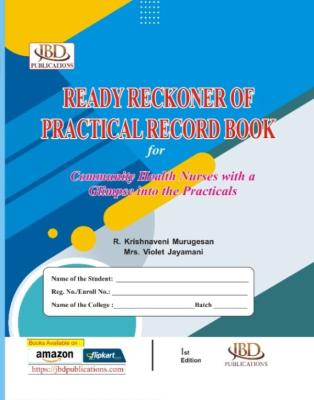 JBD Ready Reckoner Of Practical Record Book For Community Health Exam By Krishnaveni. R. Murugesan, Mrs. Violet jayamani Latest Edition